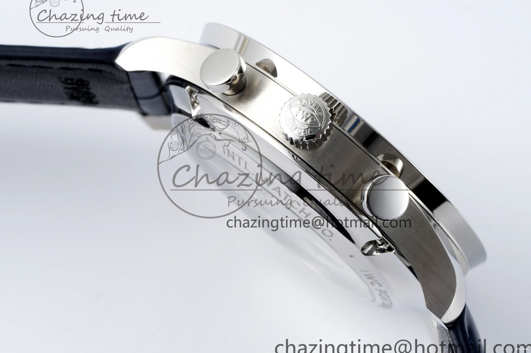 MIROTIME 0205 Portuguese Chrono IW371620 APSF 1:1 Best Edition White Blue Dial on Blue Leather Strap A MultiPurpose 7039